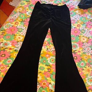 Black Velvet Flare Pants
